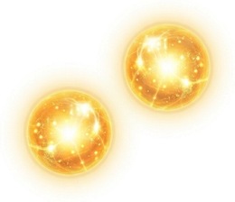 Two Suns Rising logo: two glowing suns
